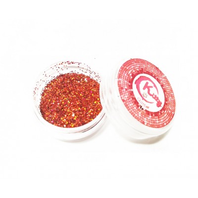 Блискітки для нігтів Kitty Glitter 010, помаранчеві з голограмою, 1 г з доставкою по Україні