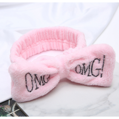 Пов'язка на голову OMG флісова, рожева з доставкою по Україні