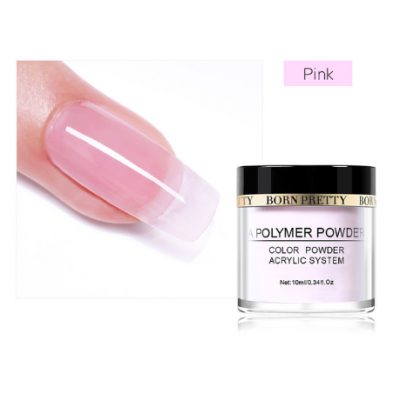 Акриловая пудра Born Pretty Pink рожева, 10 мл