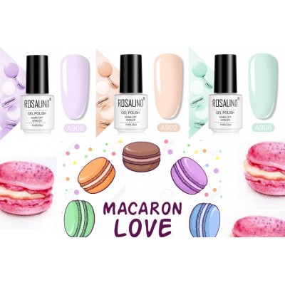 Набір пастельних гель-лаків Rozalind Macaron Love №2, 3 шт по 7 мл