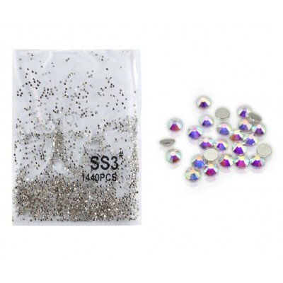 Стрази Swarovski SS3 Crystal AB, срібні з голограмою, 1400 шт з доставкою по Україні