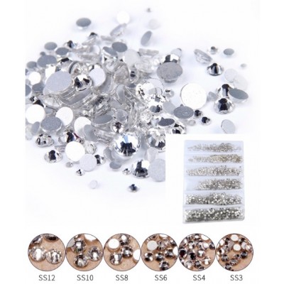 Стрази Swarovski SS3-SS12 Crystal, срібні, 1440 шт з доставкою по Україні