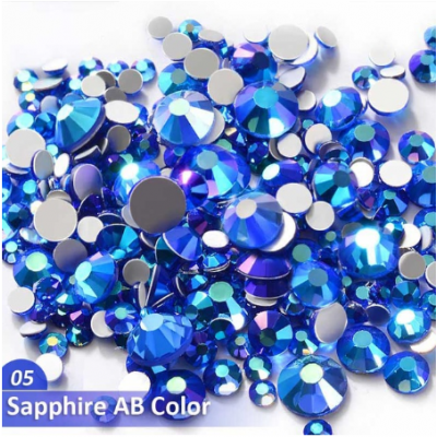 Стрази Kitty SS3-SS10 Sapphire AB Сапфір, 150 шт з доставкою по Україні