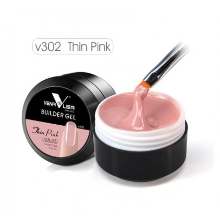 Гель Желе Venalisa Builder Gel Thin Pink будівельний, прозорий персиково-рожевий, 15 мл з доставкою по Україні