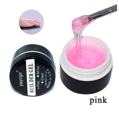 Гель Yayoge Builer Gel UV будівельний Pink, прозоро-рожевий, 15 мл з доставкою по Україні