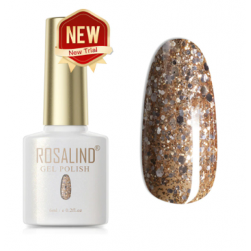 Гель-лак Rosalind PX040 золоті блискітки, 6 мл